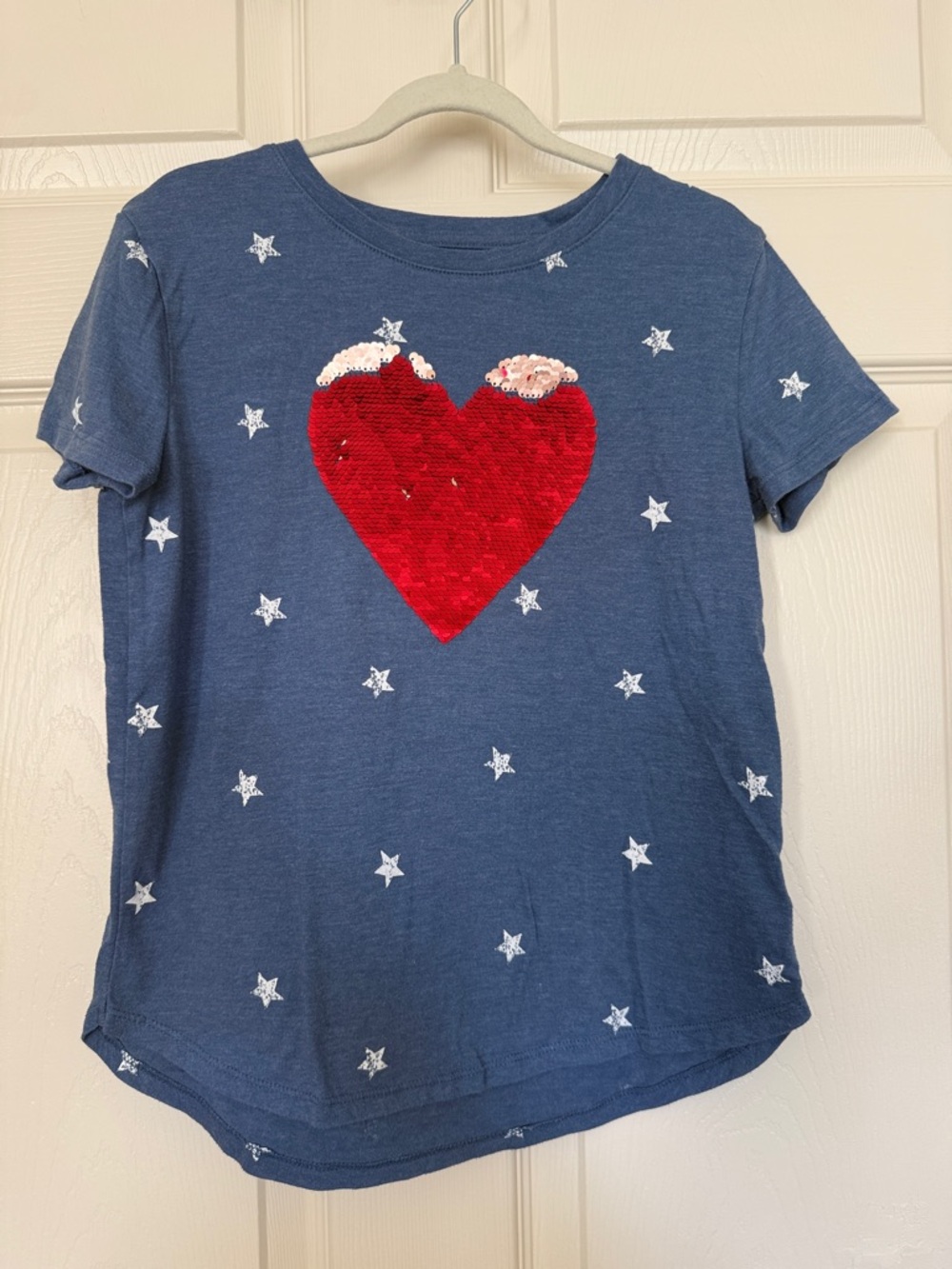 GAP Navy Short-Sleeve Tee with Red Sequin Heart